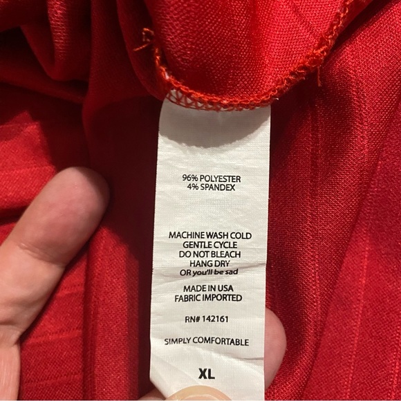 Lularoe Red White Striped Stretch Soft Knit Pencil Skirt - Picture 5 of 5